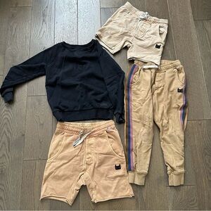 Munster Tan and Black Kids Shorts Tan Joggers and Black Pullover Bundle